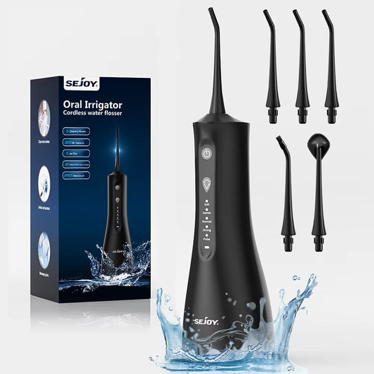 Water Flosser Professional for Teeth, Gums, Braces, Dental Care, Electric Power with 5 Settings, 5 Tips for Multiple Users