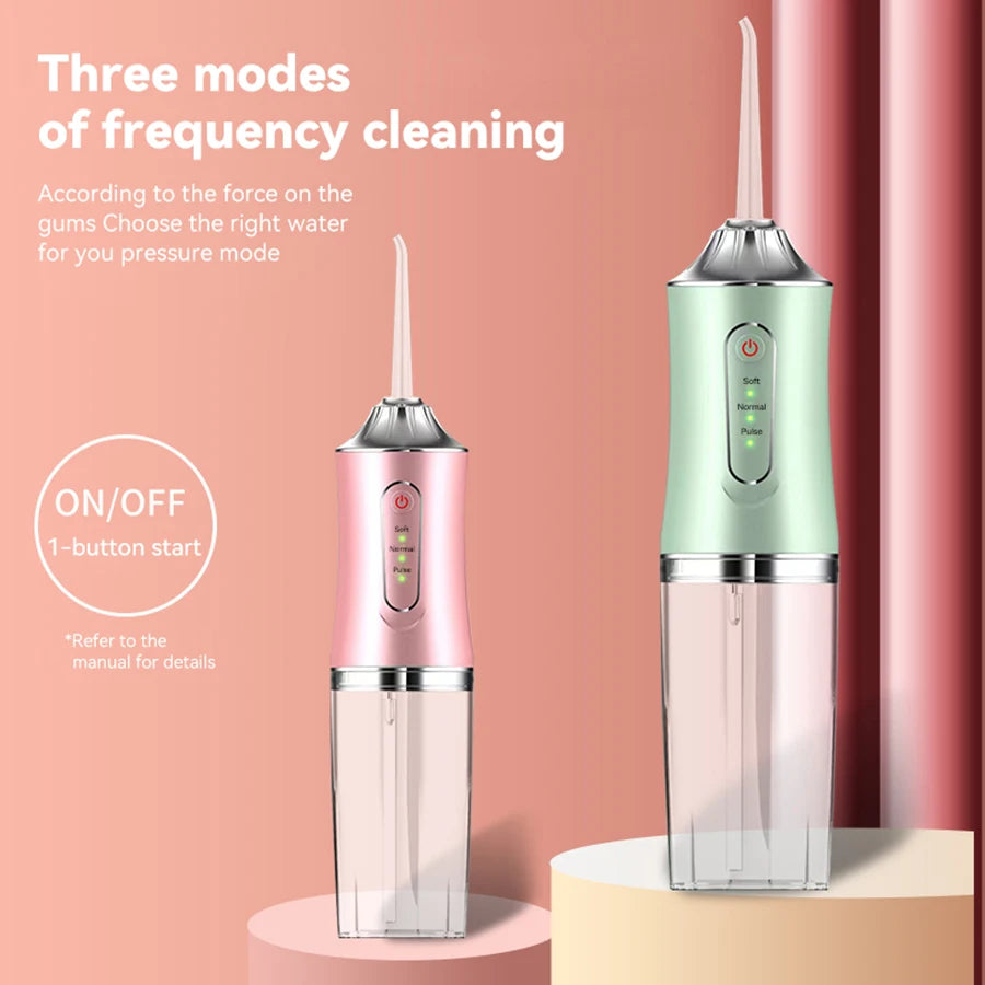 1 PCS Portable Water Floss USB Rechargeable Oral Irrigator 220ML Electric Tooth Cleaning Device 3 Modes Waterproof Irrigator