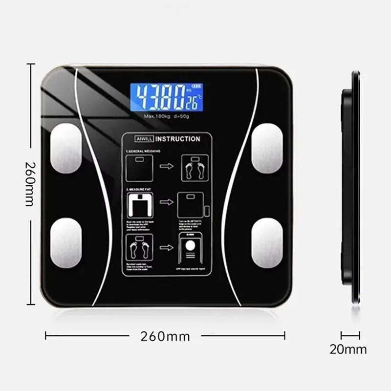 Smart APP Synchronized Body Fat Scale Bathroom Digital Scale Bluetooth Weight Loss Body Fat Scale Body Composition Analyzer